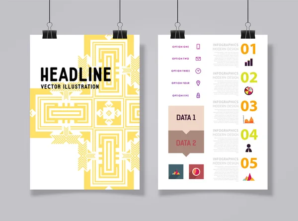 Infografik mit abstrakten geometrischen Mustern — Stockvektor