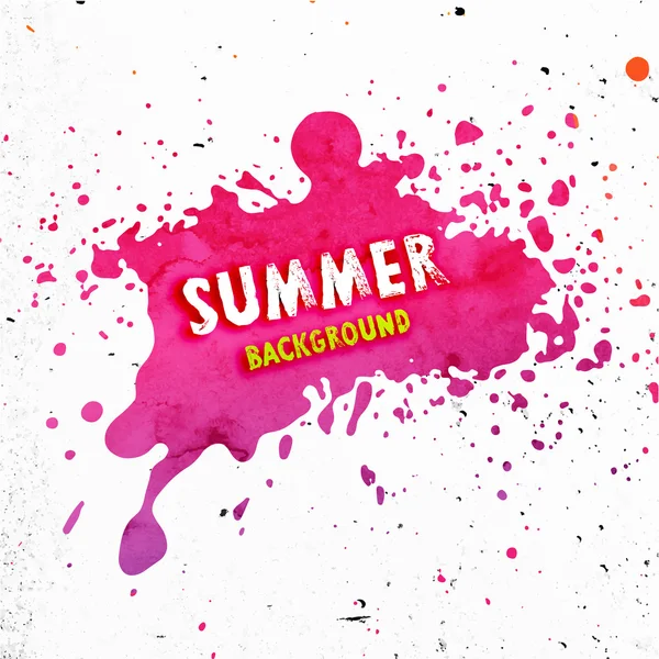 Fond d'été avec éclaboussure de peinture rouge — Image vectorielle