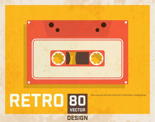 Vintage affisch med kassettband — Stock vektor