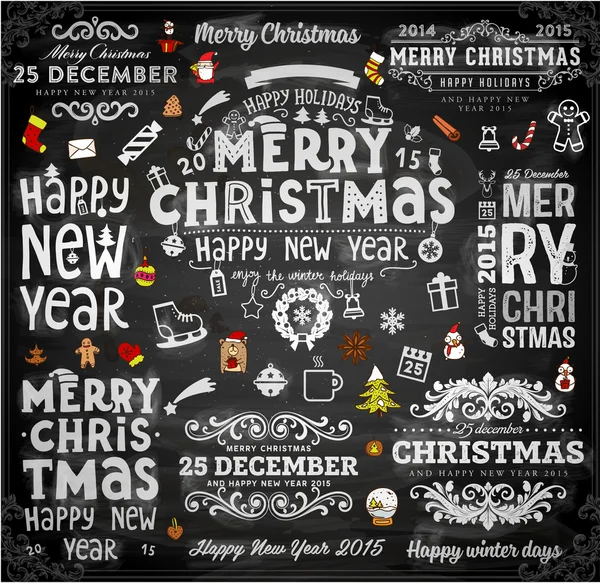 Christmas decoration collection. — Stock Vector