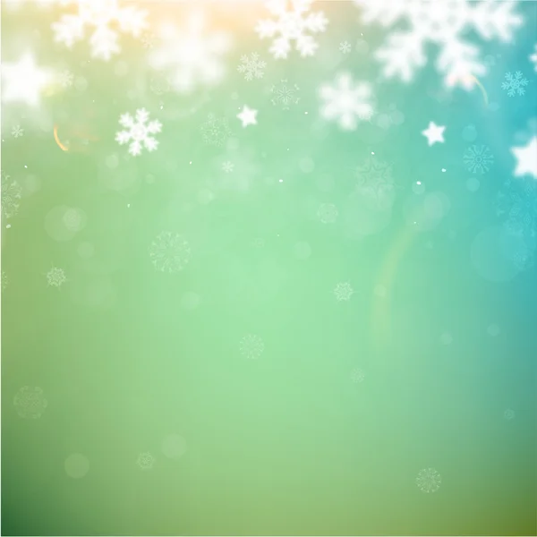 Christmas Blurred Background with Glow Snowflakes — Stock Vector