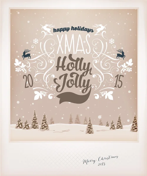 Vintage Christmas Greeting Card Design — Stockvector