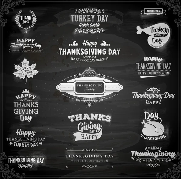 Set de etiquetas de Día de Acción de Gracias — Vector de stock
