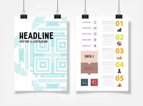 Infografik mit abstrakten geometrischen Mustern — Stockvektor