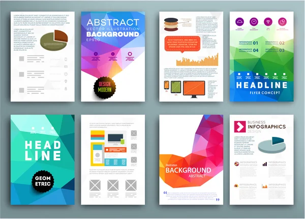 Aantal Flyers, Brochure ontwerpsjablonen — Stockvector