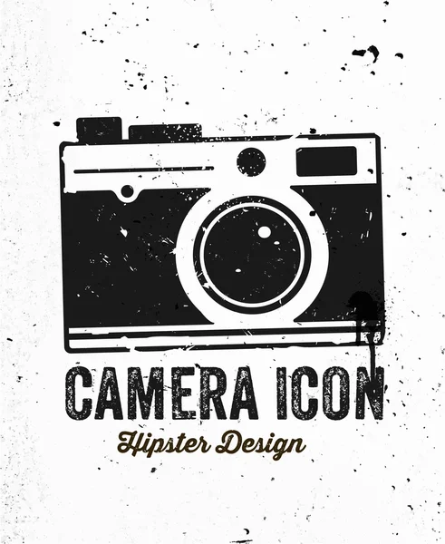 Cámara de fotos vintage dibujada a mano — Vector de stock