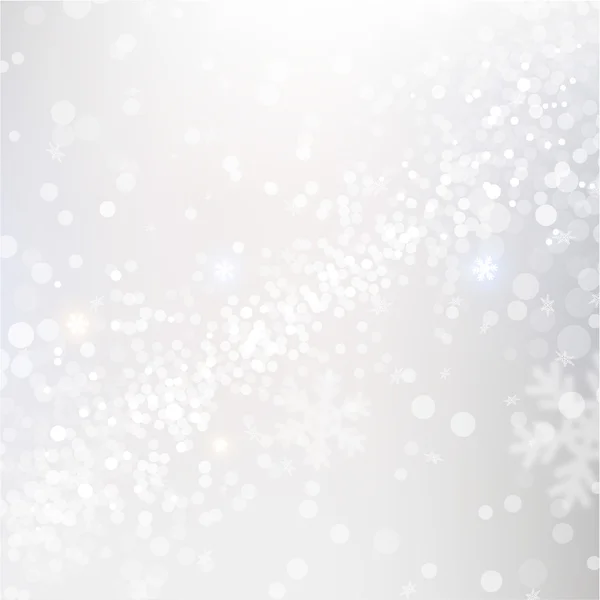 Jul bakgrund med suddiga snöflingor — Stock vektor