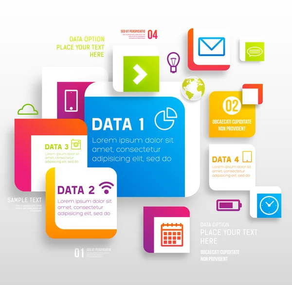 Modelo digital de infográfico para design de negócios . — Vetor de Stock