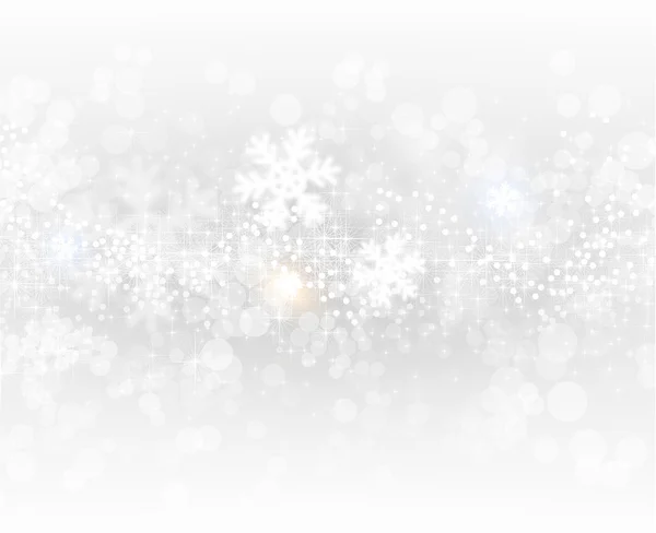 Fond de Noël avec des flocons de neige flous — Image vectorielle