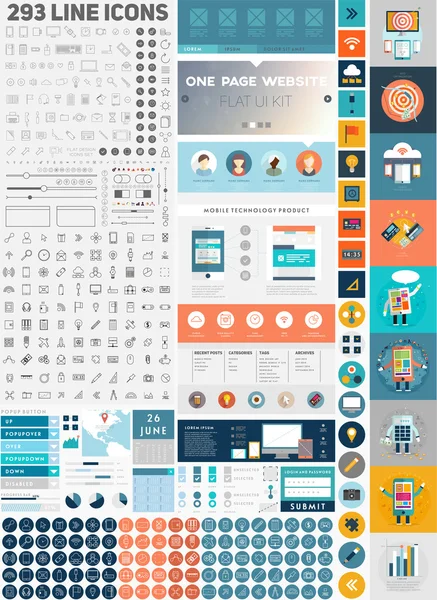 Modèle de conception de site Web d'une page — Image vectorielle