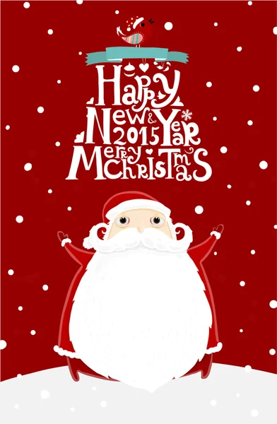 Noel Baba Merry Christmas etiketi — Stok Vektör