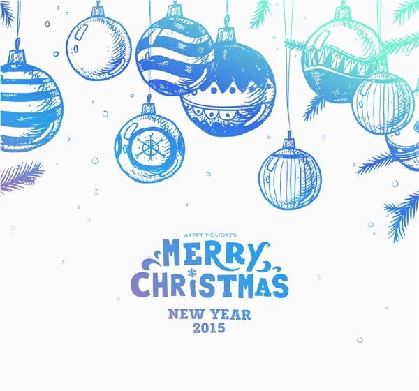 Boże Narodzenie ręcznie rysowane futro drzewo zabawki — Wektor stockowy