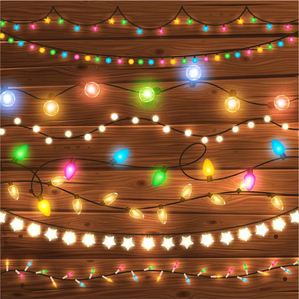 Glowing Christmas Lights — Stock Vector