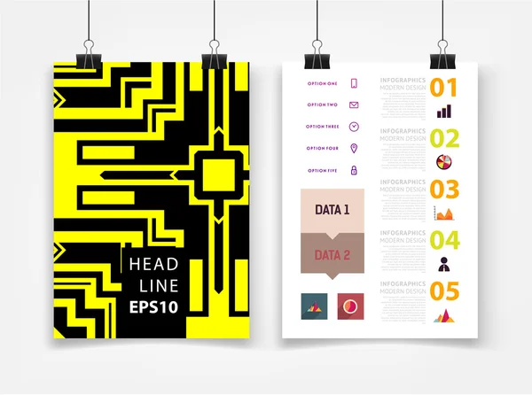 Infografía con patrón geométrico abstracto — Archivo Imágenes Vectoriales