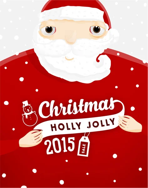 Papai Noel com etiqueta de venda de Natal — Vetor de Stock