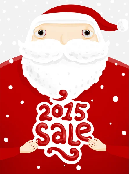 Santa Claus with  Christmas Sale Label — Stock Vector