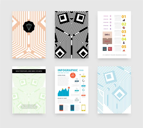 Infographic met abstracte geometrische patronen — Stockvector