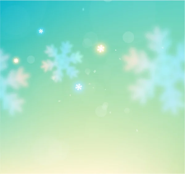 Christmas Blurred Background with Glow Snowflakes — Stock Vector