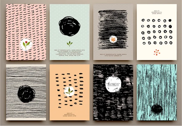 Conjunto de tarjetas creativas vintage — Vector de stock