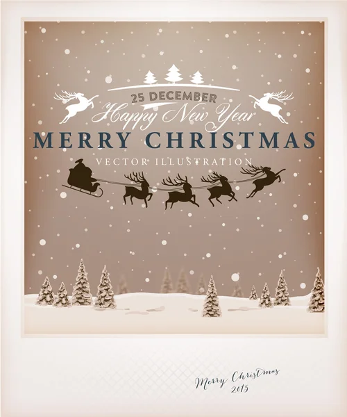 Vintage Christmas Greeting Card Design. — Stockvector