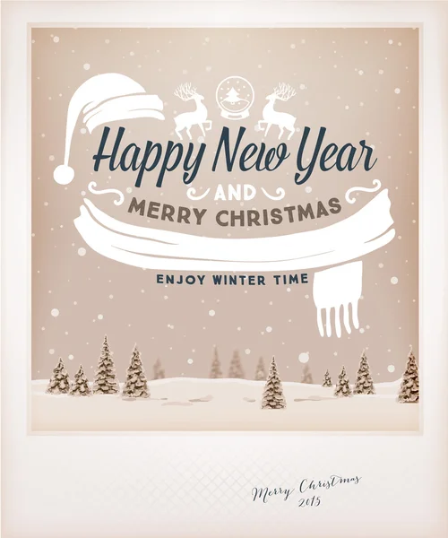 Vintage Christmas Greeting Card Design — Stock Vector