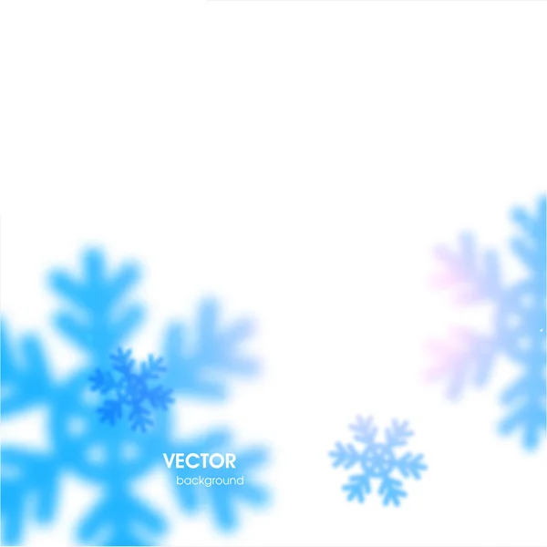 青い雪の結晶とクリスマスの背景 — ストックベクタ