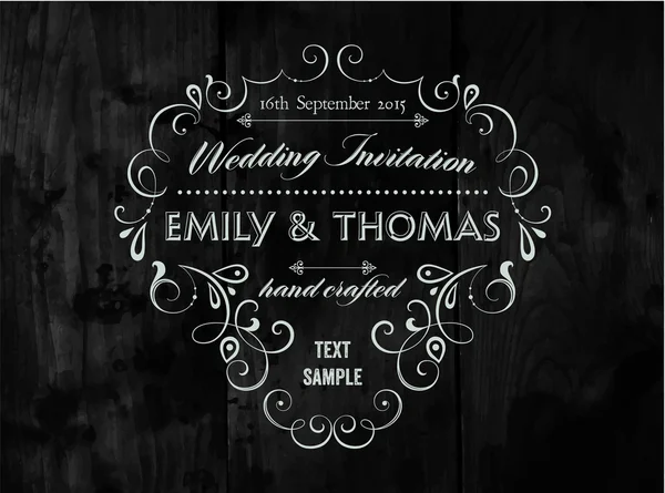 Vintage Elegant Wedding Invitation — Stock Vector
