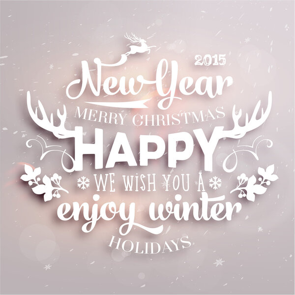 Christmas typographic label for Xmas