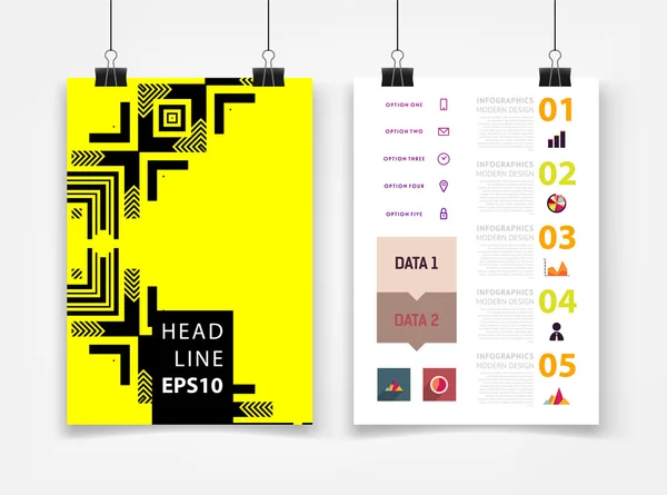 Infografik mit abstrakten geometrischen Mustern — Stockvektor