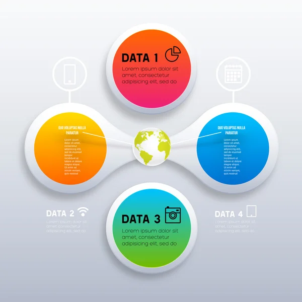 Modelo digital de infográfico . — Vetor de Stock