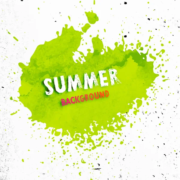 Summer background with green paint splash — Stock Vector