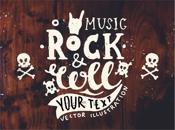 Estilo Vintage Label, Rock and Roll . — Vector de stock