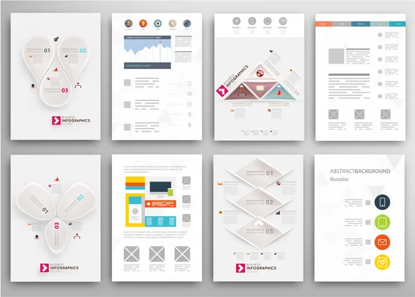 Ensemble de dépliants, modèles de conception de brochure — Image vectorielle
