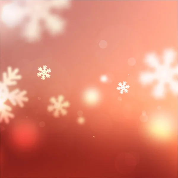 Christmas Blurred Background with Glow Snowflakes — Stock Vector