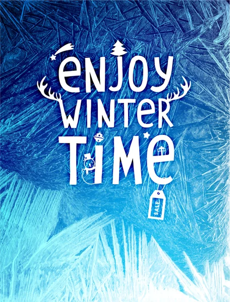 クリスマスのデザインのブルーの冬の背景 — ストックベクタ