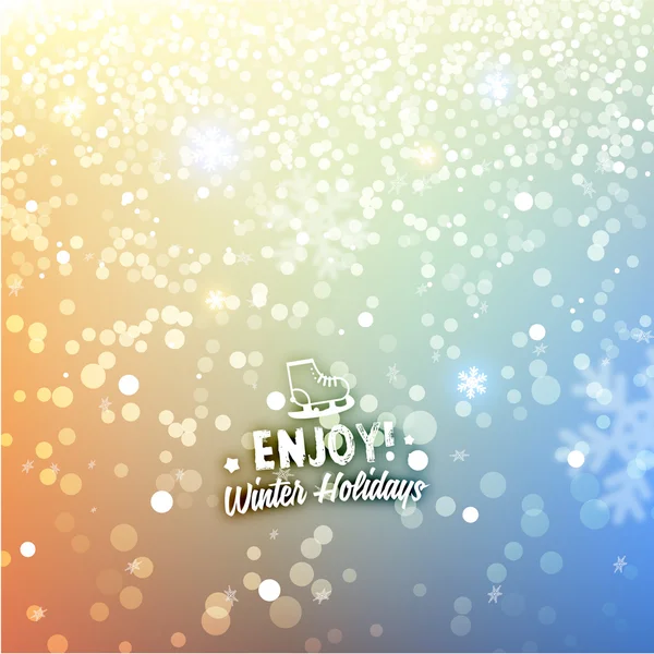 Christmas Background with Blurred Snowflakes — Stock Vector
