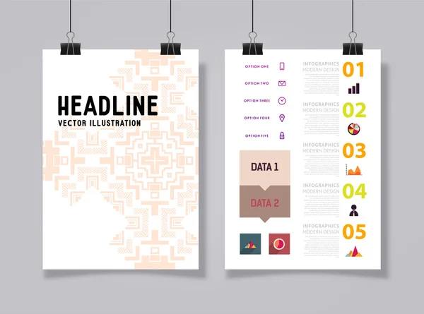 Infografik mit abstrakten geometrischen Mustern — Stockvektor