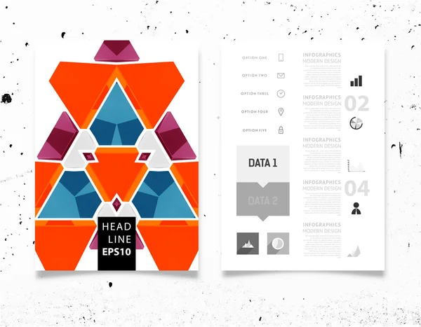 Abstrakta geometriska mönster bakgrund med Infographic — Stock vektor