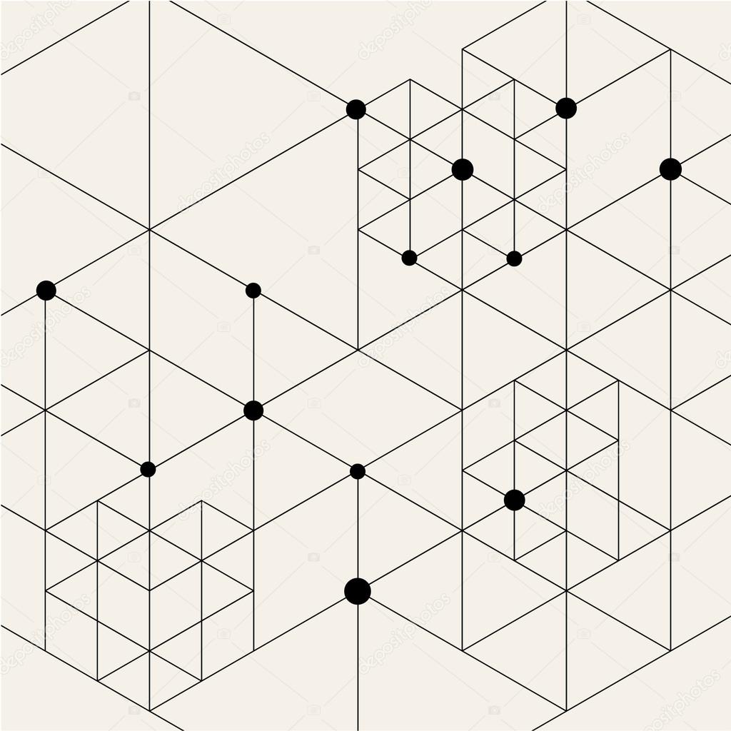 Modern Black Techno Geometric Pattern