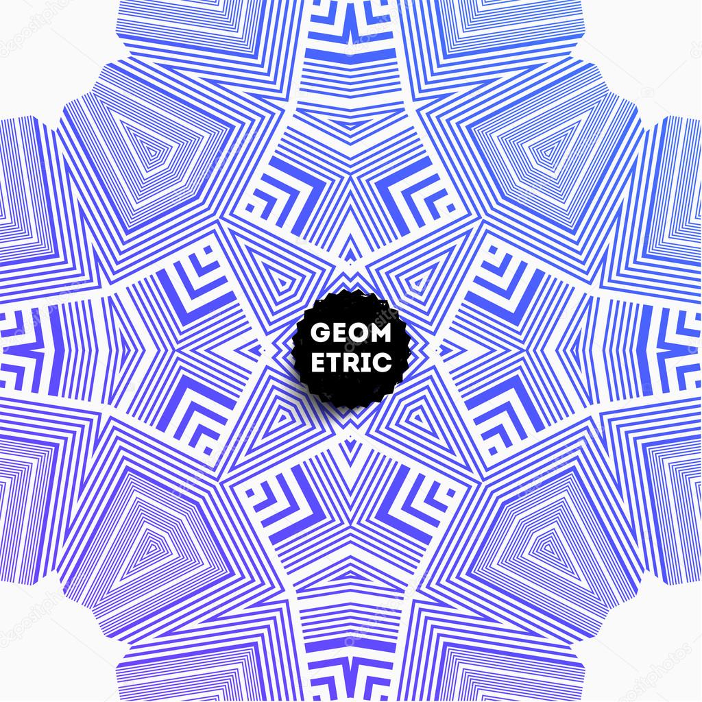 Abstract Geometric Pattern for Modern Hipster Cover Design. Black Label with Place for Business Logo