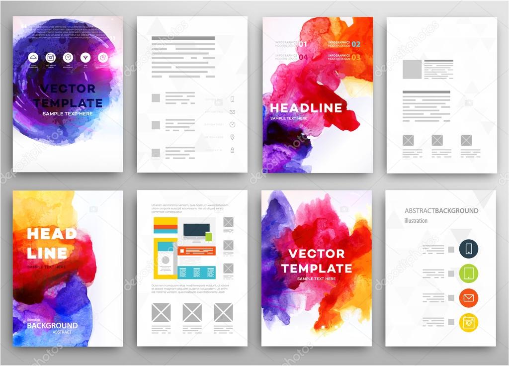 Poster Templates with Watercolor Paint Splash