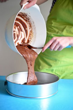 Yağan taze kek için metal kalıp krem çikolata