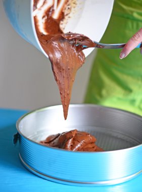 Yağan taze kek için metal kalıp krem çikolata