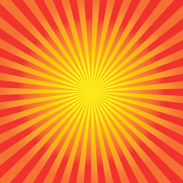 Orange Sun Sunburst Pattern