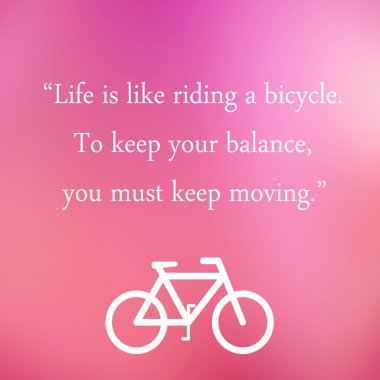 Vintage Motivational Quote Poster. Life is Like Riding a Bicycle clipart