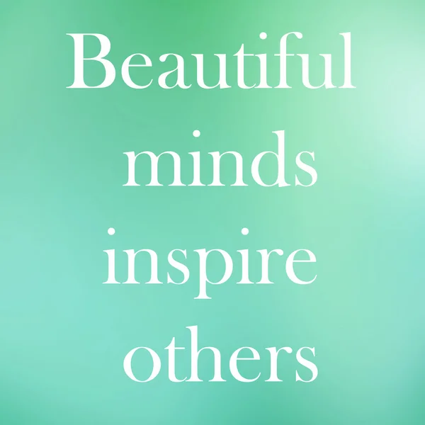 "Beautiful minds inspire others" quote on cyan pastel background — Stock Photo, Image