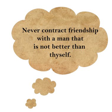 Konuşma balonu kağıt üzerine Konfüçyüs tarafından ilham alıntı