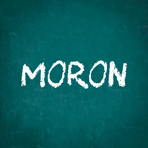 Kara tahta yazılı Moron — Stok fotoğraf