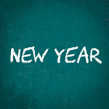 Yeni yıl Kara tahta yazılı