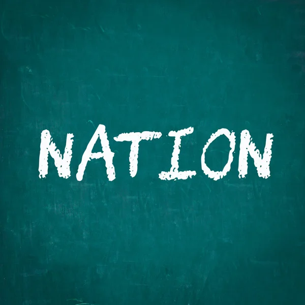 NATION написано на крейдяній дошці — стокове фото